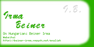 irma beiner business card